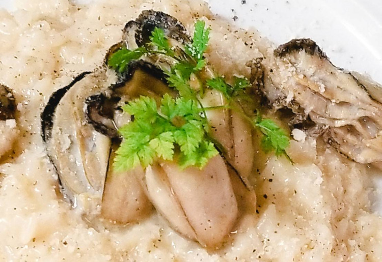 大粒牡蠣のクリームリゾット